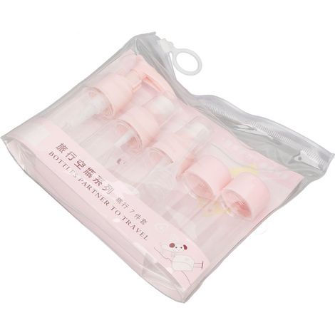 Flacons de voyage anti-fuites transparents pour cosmétiques, portable et rose (1/5)