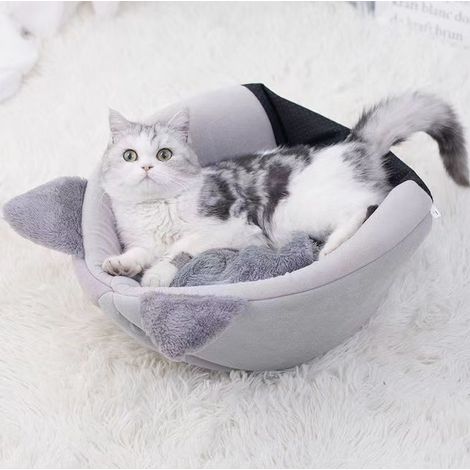 Gemütliches Höhlenbett für Wohnungskatzen und kleine Hunde, Entspannungsbett für Katzen, kuschelige, überdachte Höhle für Welpen und Kätzchen, Größe M 33 cm