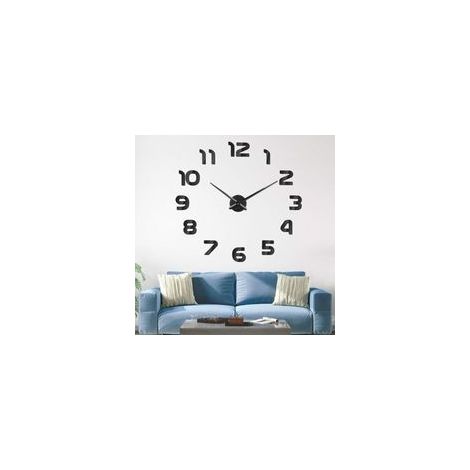 Horloge Murale DIY Sticker Mural Horloge Moderne Pendule Murale Horloge Murale Silencieuse 120 cm pour Salle de Bain La Chambre Bureau Hôtel Noir (1/5)