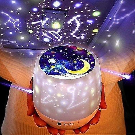Veilleuse pour enfants multifonctionnelle avec projecteur d'étoiles, idéale pour décorer un anniversaire (1/5)