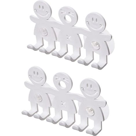 Lot de 2 supports à brosse à dents mignons avec ventouse, motif smiley, pour la salle de bain et la maison. (1/4)