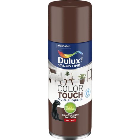 Peinture Aérosol Color Touch - Brillant Brun Châtaigne 400 ml - Dulux Valentine (1/5)