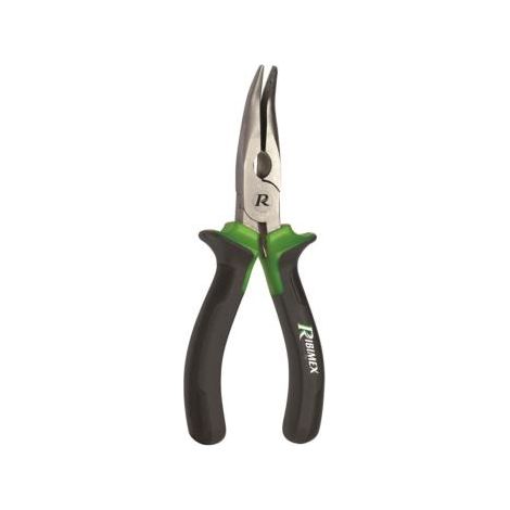 Ribitech – Pince à bec long coudée 160 mm – Acier forgé chromé vanadium – Poignées bi-matière SoftTouch pour confort d'utilisation