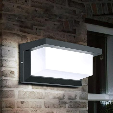 Applique Murale Exterieure 12W Lampe Murales LED Etanche IP65 Appliques Extérieure Imperméable Carrée Pour Balcon Tterrasse de Jardin Blanc Froid 6500K (1/5)