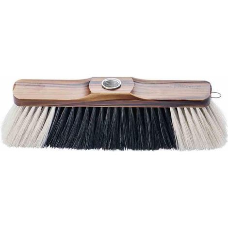 Zimmerbesen Mischung braun lackiert 29 cm weißer Bart