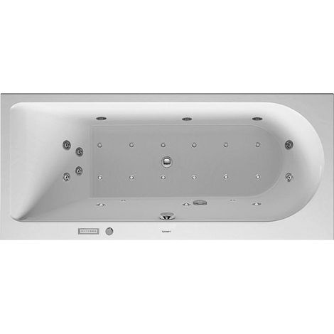 Vasca idromassaggio Duravit Darling Nuovo rettangolo 1700x750mm, versione da incasso o per rivestimento vasca da bagno, 1 inclinato all'indietro a sinistra, telaio e set di scarico e troppopieno, Comb
