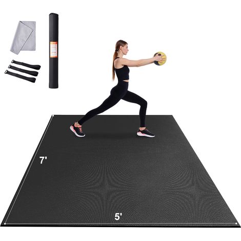 Vevor – Tapis de yoga antidérapant 2120 x 1530 mm – PVC haute densité 2800 g/㎡ – Épaisseur 7 mm – Sac et sangles inclus – Pour entraînements à domicile