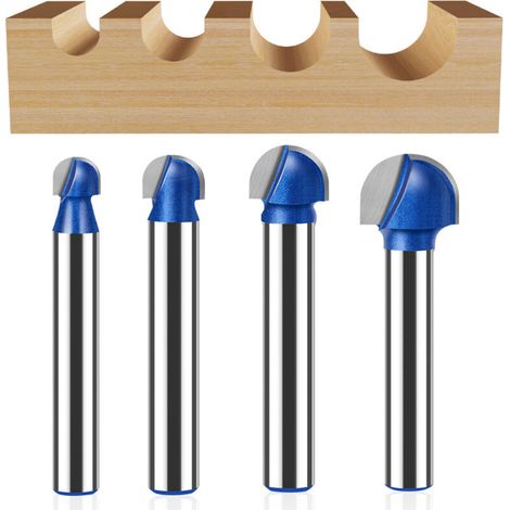 Jeu de 4 forets, foret à rainurer pour panneaux en plastique à tige ronde de 6 mm, foret de coupe (1/4)