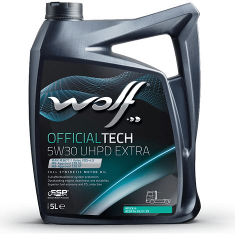 WOLF - Huile moteur OFFICIALTECH 5W30 UHPD EXTRA - Bidon de 5 litres - 8335457 - Ce produit de marque WOLF est neuf.