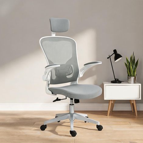 Chaise de bureau coloris gris en plastique 65 x 64 x 122 cm (1/5)