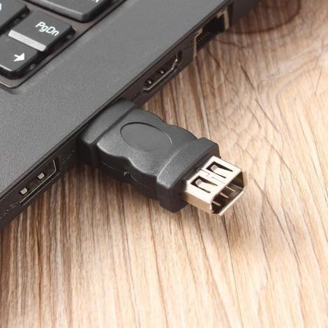 Firewire IEEE 1394 6 broches femelle vers USB 2.0 type A adaptateur mâle adaptateur caméras téléphones mobiles lecteur MP3 PDA noir-Ywey (1/5)