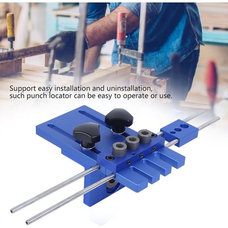 Outil 3 en 1 pour percer trous, accessoire de menuiserie, positionnement, pièce en alliage d'aluminium (1/5)