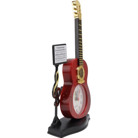 Réveil violon au design unique et innovant, idéal pour décorer un bureau ou un salon. Cadeau original. Référence : 2166B (hauteur : 24,2 cm). (1/5)