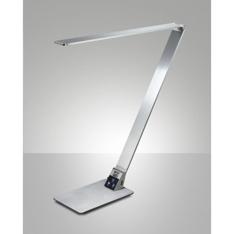 Wasp Lampada da Tavolo LED Integrato 12W in Alluminio Spazzolato con Regolazione Luce al Tocco CCT 3000K-4000K-5000K, Classe 2, Codice 3265-30-212