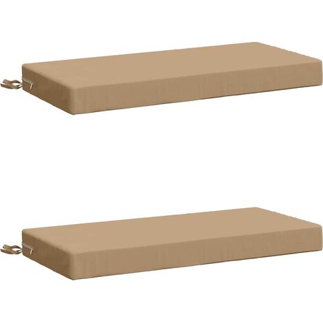 Coussins de banc 2 pièces SOEST 2 pc 100 % polyester Sable vidaXL