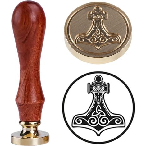 Rune Vegvisir Wax Seal Stamp Custom Wax Seal Marteau avec poignée Sealing Wax Timbres Marteau Seal Stamps symbole de puissance (1/5)