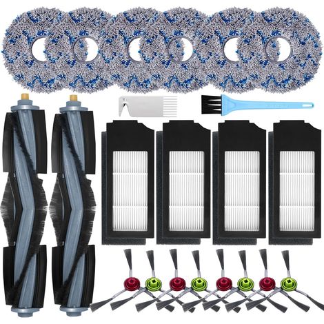 Passendes Zubehör für Ecovacs Deebot X1 Omni / X1 e Omni / X1 Turbo Staubsauger, 2 Hauptbürsten, 8 Seitenbürsten, 6 Wischtücher, 4 Filter, 2 Reinigungsbürsten (1/5)