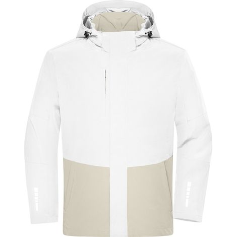 James & Nicholson Hardshell-Regenjacke JN1878 Gr. 3XL white/cement