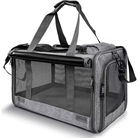 Sac de transport pour grands chats, chats de taille moyenne et chiots jusqu'à 9 kg, lavable, protection de la vie privée pour la maison, les voyages en plein air (1/5)