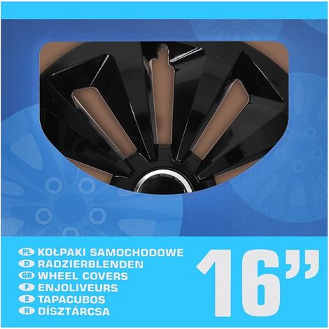 Set copriruota fox nero 16 pollici 4 pezzi in scatola espositiva (1/5)