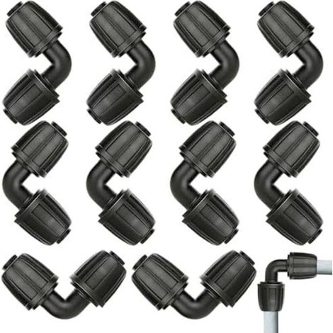 CSPARKV 10 Pièces Micro Drip System Raccord en L - Joint 1/2", Connecteurs de Tuyau d'Arrosage en Coude, Universel, Robuste et Durable, pour les Accessoires d'Irrigation Agricole et Domestique (1/5)