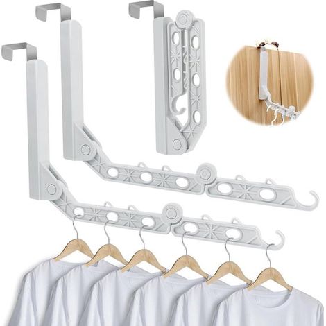 appendiabiti da porta,ventaglio per vestiti,salvaspazio per balcone,dietro la porta del bagno,bianco (1/5)