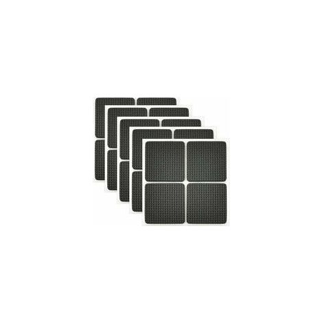 20 Patins Antidérapants en Caoutchouc Adhésif Noir 4,2x4,2cm pour Meubles Protection Sol Carrelage et Parquet (1/5)