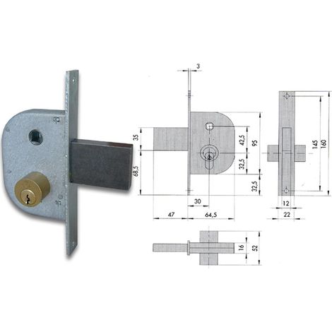 Serratura Cisa Per Cancelli 42210 Cilindro Fisso Mm. 30 2Pz