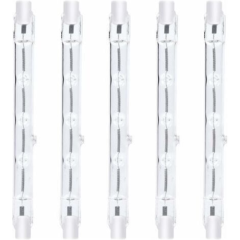 118mm R7s Dimmable ampoule halogène crayon 300W Blanc Chaud 2800K r7s linéaire 3000lm AC220-240V J118 Projecteur Halogène Linéaire pour l’éclairage de paysage,sécurité,lampadaire (5pc (1/4)