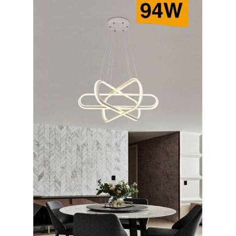 TRADE SHOP - Lampadario Led Moderno Lampada A Sospensione 94w Bianca Luce 4000k 3000k 6500k A49 - -Bianco Caldo      -