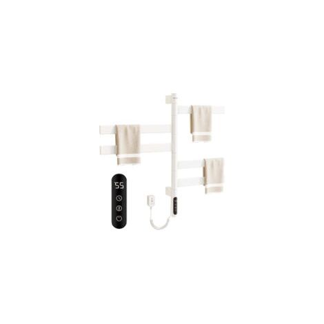 Sèche-serviette électrique 120 W – Porte-serviettes chauffant rotatif 180° – Minuterie 1 à 9 heures – Installation murale 5 barres – Température réglable 30-70°C (1/4)