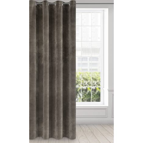 Eurofirany ria Oscurante, Occhielli-1 pz, Tenda Extra Lunga, Elegante, Tinta Unita, Soggiorno, Camera da Letto, Densità 290 g/m², Poliestere, Grigio Grafite, 140x250 cm (1/4)