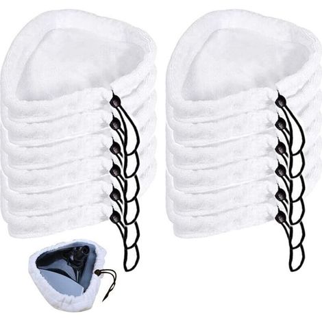 Scheuerpads, Set mit 12 dreieckigen Pads für Dampfreiniger, universelle Mikrofaserpads, waschbar, kompatibel mit Dampfreinigern, Ersatzteile (1/4)
