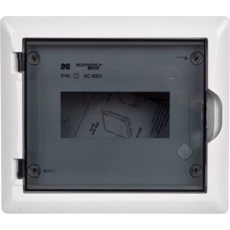 Modulare Verteilerbox 1x8 n/t, wirtschaftliche Ausführung BOX RN 1/8, transparente Tür (N+PE), Schutzart IP40, 2502-01