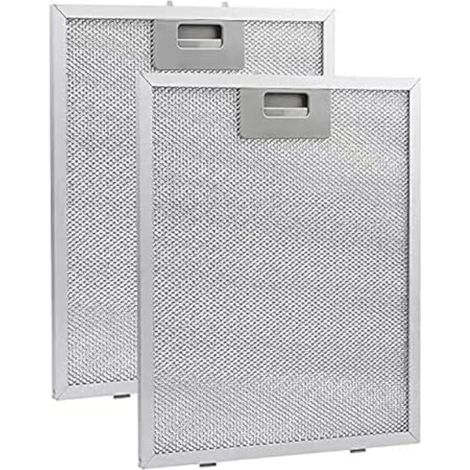 Filtres pour hotte aspirante (lot de 2) - Grille métallique - Dimensions : 280 x 350 x 9 mm - Couleur : Argent