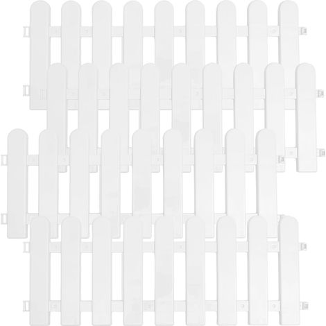 Clôtures Blanches Protection Maximale des Plantes pour Jardin en Plastique Lot de 4 Bordure Extérieure Décoration Élégante pour Pelouse et Jardinières (1/5)