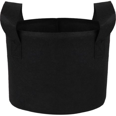 Sac de Culture en Felt avec Base Plate - Lot de 1 - Noir - Multi-Tailles (18x15cm à 30x35cm) pour Patio, Balcon et Jardinage de Tomate, Oignon, Carotte (1/5)
