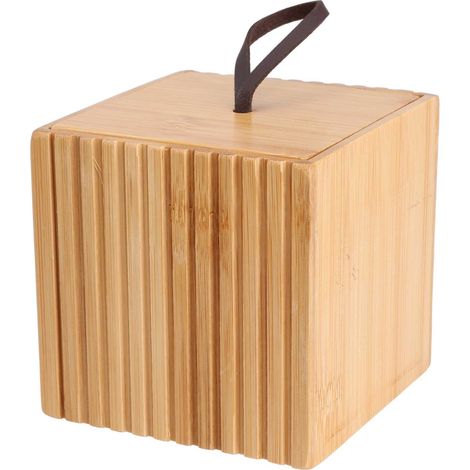 Badezimmerbehälter, Bambus-Organizer, dekorativ, elegant, 9 x 9 x 9 cm (1/5)