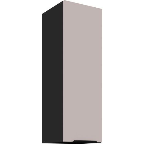 Küchen Hängeschrank 30 cm Küche ARONA Kaschmir beige matt + Schwarz matt Küchenzeile Küchenblock Küche Einbauküche (1/5)