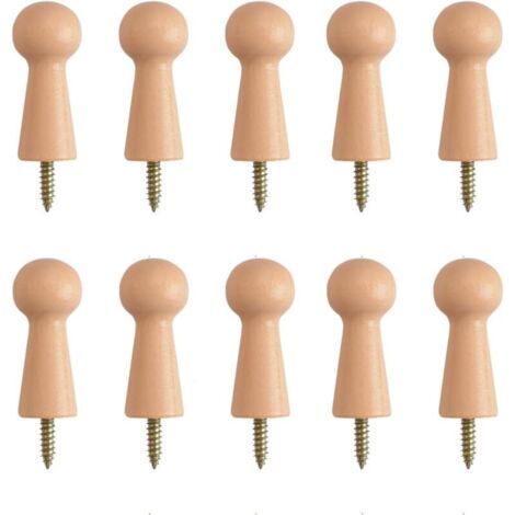 BUNTHAUS PA 10 x Handtuchhaken aus Holz für Badetücher, Tür, Treppenkanten, Schränke, 10 x Handtuchhaken aus Holz für Badetücher, Tür, Treppenkanten, Schränke (1/4)