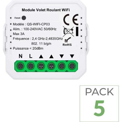 Pack de 5 - Module Interrupteur Volet Roulant Connecté WiFi - SILUMEN (1/5)
