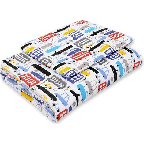 Set biancheria da letto per neonati con imbottitura, 2 pezzi, 75x100cm NEONATO - macchinine colorate (1/2)