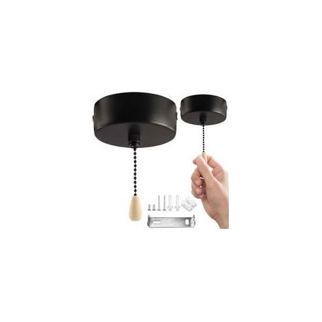 Interrupteur Tirette 150cm - Interrupteur de Plafond à Tirette, Interrupteur Vintage pour Salle de Bain, Interrupteurs à Tirette Universels, Interrupteur Lampe pour luminaire Suspendu au Plafo