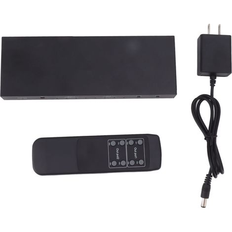 Séparateur HD matriciel 4x2 en alliage d'aluminium, commutateur 4 entrées 2 sorties, portable pour home cinéma, alimentation 100-240V prise US (1/5)