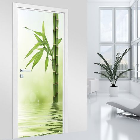 Stickers pour porte - Bambou - 73 x 205 cm - Adhésif MAT (1/2)