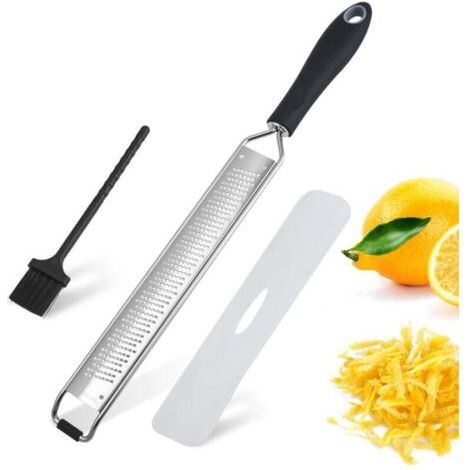 Reibe und Zestenreißer aus Edelstahl für Zitronen, Zitrusfrüchte und Käse – ergonomisch und rutschfest – multifunktionale Käsereibe – Reiben für Ingwer, Käse, Früchte und andere Lebensmittel