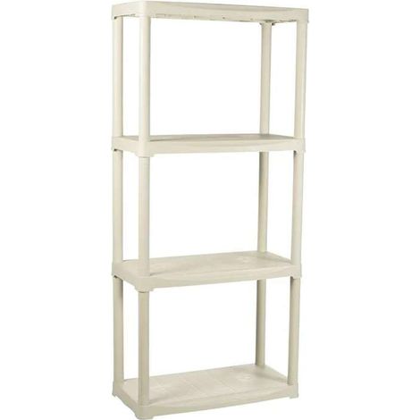 scaffale 4 ripiani in polipropilene artplast ecrù portata 120 kg 60x30x133 cm (1/5)