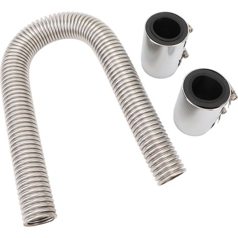 Tuyau de radiateur 24 pouces en acier inoxydable, Kit de liquide de refroidissement efficace pour col de 1 à 1/4 pouces, 1 à 1/2 pouces, 1 à 3/4 pouces, 1 à 5/8 pouces, argent. (1/5)