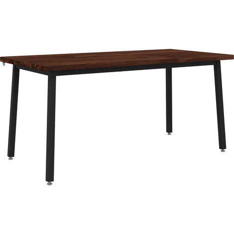 Table à manger carrée 160 x 80 x 75 cm Bois d'Acacia Massif vidaXL (1/5)