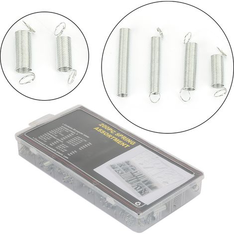 200 pièces/Set Assortiment de Ressorts de Tension Compression Extension 20 Tailles avec Boîte Métallique (1/5)